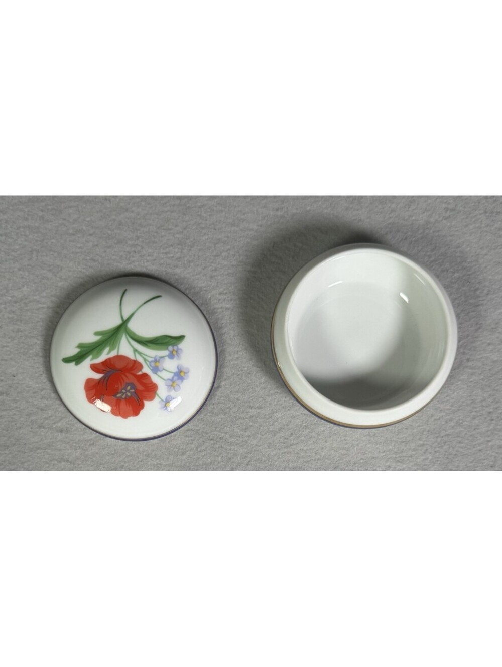 Tiffany & Co. Limoges France American Garden Porcelain Trinket Box Poppy Flower - Picture 6 of 9